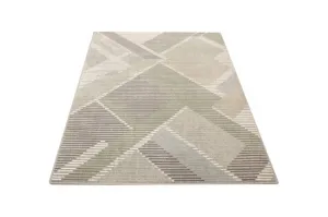 Koberec Ballata Elian Shale geometrický, sivý / zelený