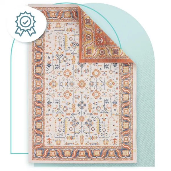 Šnúrkový obojstranný koberec ECHO FLORAL Ivory