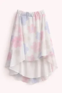 Fashionkids Dievčenská  sukňa s pastelovými kvetmi – ideálna na leto Farba: Ecru, Veľkosť: 146