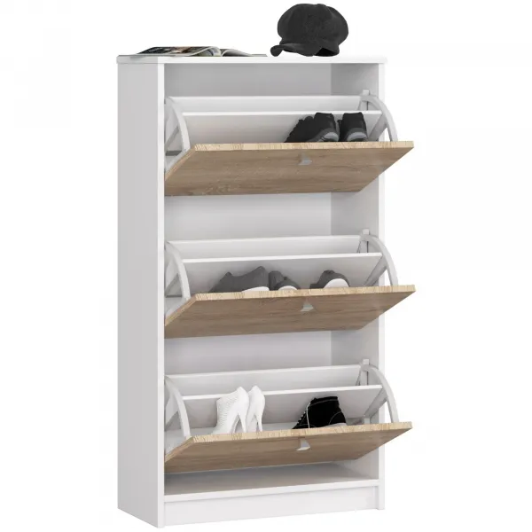 Ak furniture Botník Kara 60 cm dub sonoma/biely