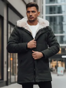 Zimná parka s kapucňou, zelená