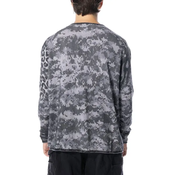 Patta Jungle Knitted Longsleeve T-Shirt "Multi Grayscale" (JUNGLE-KLST-001)
