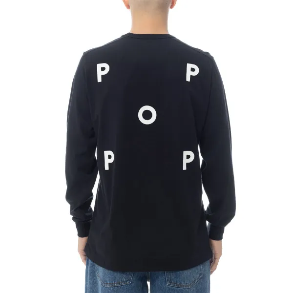 Pop Trading Company Logo Longsleeve "Black White" (POP-NOS-005)