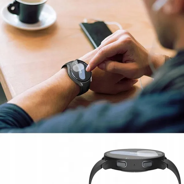 Tech-Protect Defense puzdro so sklom na Samsung Galaxy Watch 8 (40mm), čierne