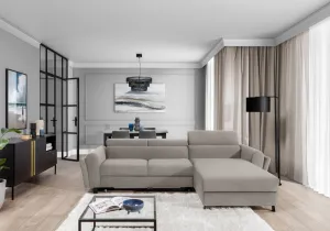 Rozkladacia rohová sedacia súprava mariall - béžová – paros 02 – pravá