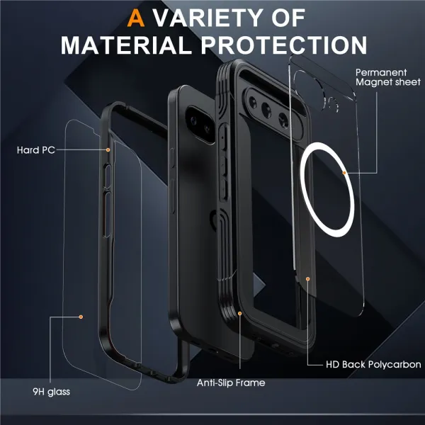 DUAL MAGSAFE Obojstranný ochranný obal pre Google Pixel 10a čierny