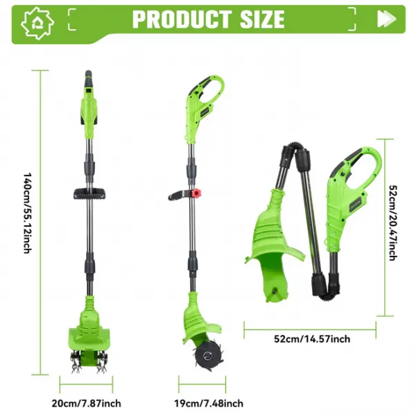 OneVan / ONEGREEN 2v1 najvybavenejší Elektrický kultivátor v našej ponuke na obrábanie pôdy,rotačný kultivátor, vertikutátor Vhodný pre batérie MAKITA 18V. 2 x batérie v cene + nabíjačka