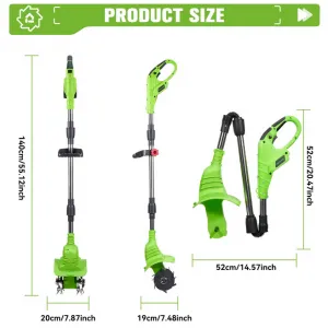 OneVan / ONEGREEN 2v1 najvybavenejší Elektrický kultivátor v našej ponuke na obrábanie pôdy,rotačný kultivátor, vertikutátor Vhodný pre batérie MAKITA 18V. 2 x batérie v cene + nabíjačka