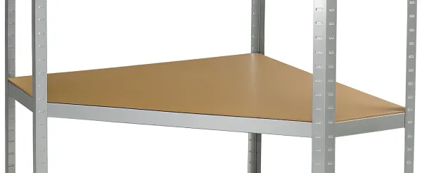 JAKS Skladový policový regál rohový 875 kg RM01 Štandardné skladové regály-výška: 180 cm, Štandardné skladové regály-šírka: 90 cm, Štandardné skladov…