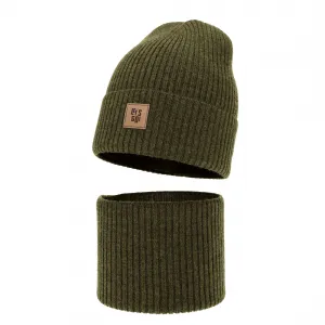 Agbo Chlapčenský merino set čiapka a nákrčník LET’S GO – jeseň / jar Farba: Mocca, Veľkosť: 50-52