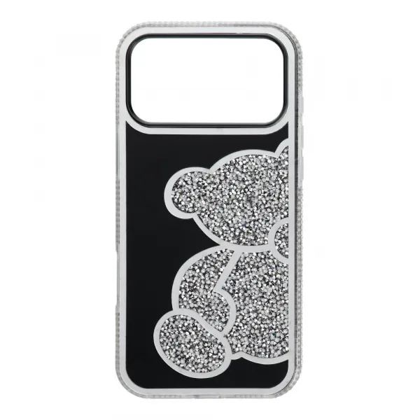 OEM Teddy Bear kryt pre Apple iPhone 17 Pro Max, Strieborný