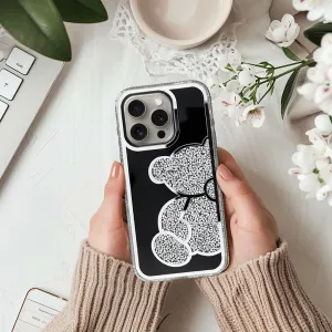 OEM Teddy Bear kryt pre Apple iPhone 17 Pro Max, Strieborný