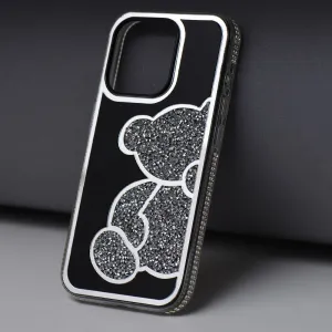 OEM Teddy Bear kryt pre Apple iPhone 17 Pro Max, Strieborný