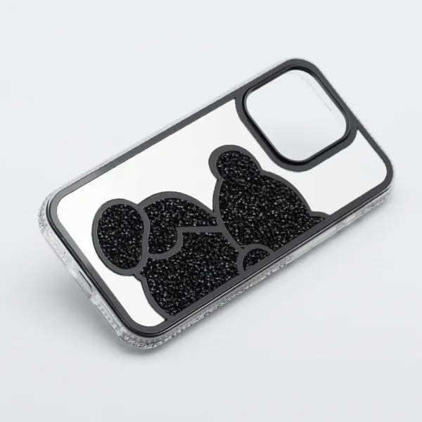 OEM Teddy Bear kryt pre Apple iPhone 17 Pro Max, Čierny