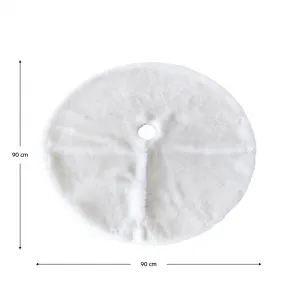 Umelá kožušina pod vianočný stromček, biela, 90x90, RABITO