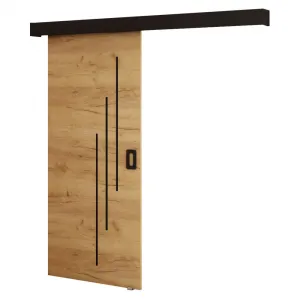 Posuvné dvere, dub craft zlatý/čierna/čierna, BERI 90 6