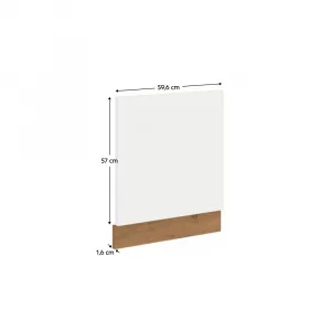 Dvierka na vstavanú umývačku riadu, dub lancelot/biela extra vysoký lesk HG, VEGA ZM 570x596