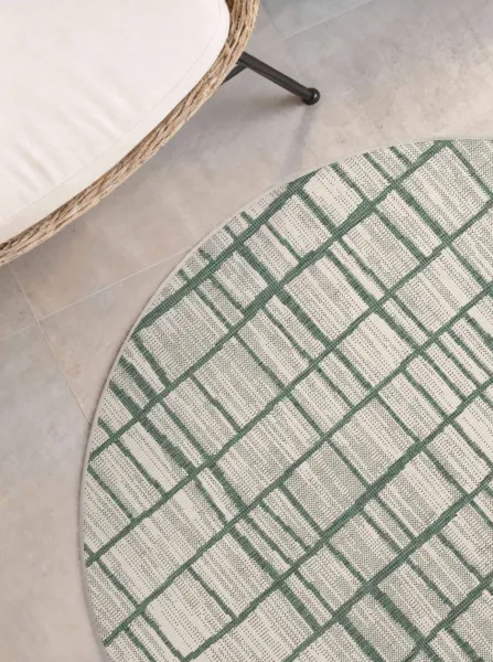 Kruhový kusový koberec Ted Baker Haringey 106389 Green White Ø 200 cm