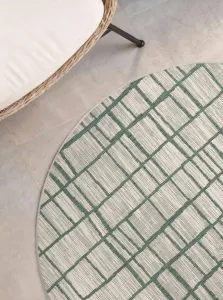 Kruhový kusový koberec Ted Baker Haringey 106389 Green White Ø 200 cm