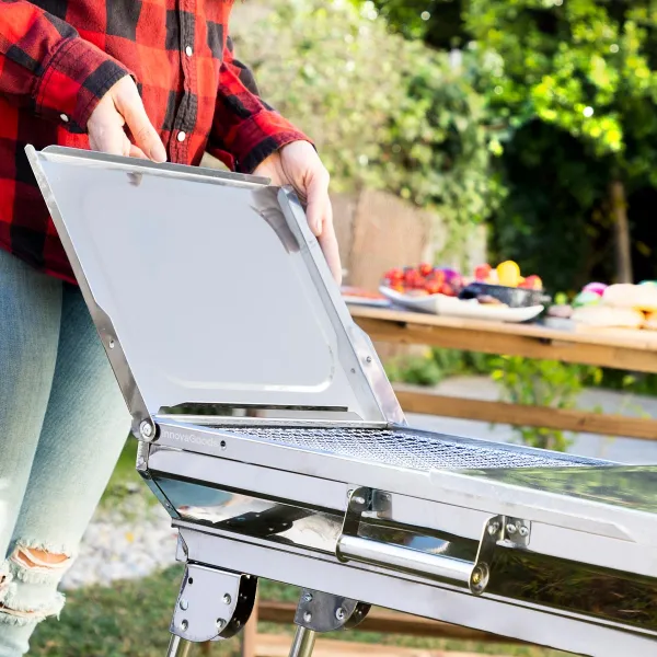 InnovaGoods Nerezový skládací gril na dřevěné uhlí ExelQ