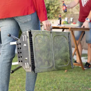 InnovaGoods Nerezový skládací gril na dřevěné uhlí ExelQ