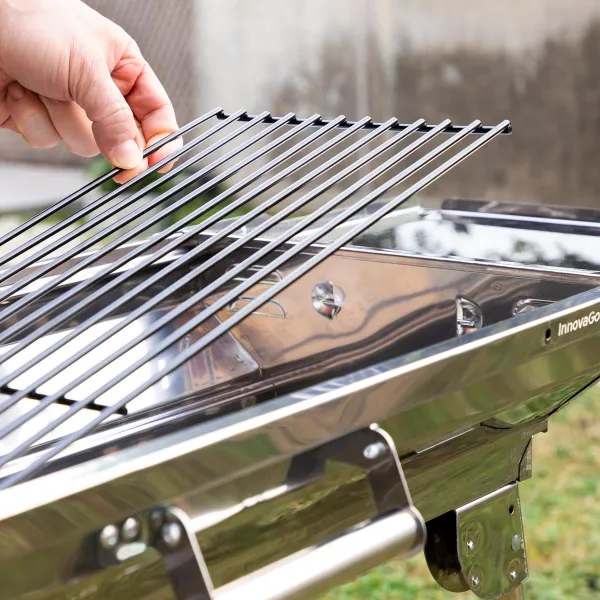 InnovaGoods Nerezový skládací gril na dřevěné uhlí ExelQ