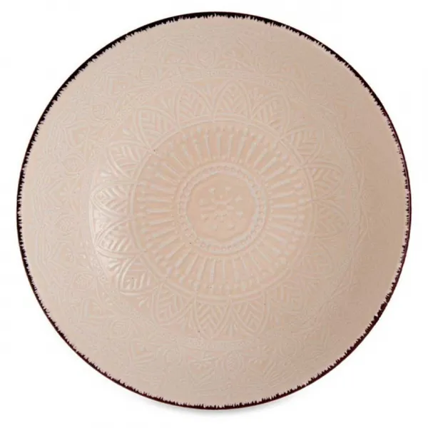 VESSIA Hlboký kameninový tanier MANDALA 20 cm béžový