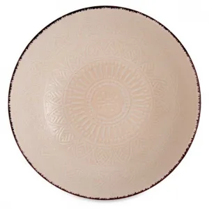 VESSIA Hlboký kameninový tanier MANDALA 20 cm béžový