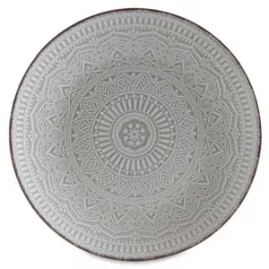 VESSIA Hlboký kameninový tanier MANDALA 20 cm sivý