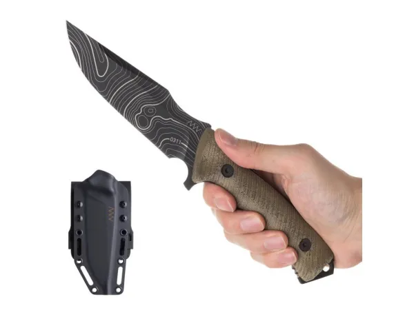 ANV M311 Spelter ANVM311-005 - Elmax DLC Topo, Kydex Sheath Black, Micarta Olive