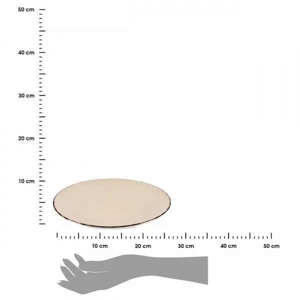 VESSIA Plytký kameninový tanier MANDALA 27 cm béžový