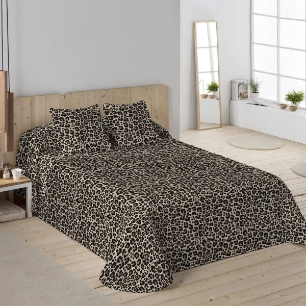 Prešívaná prikrývka na posteľ Léo s leoparďou potlačou