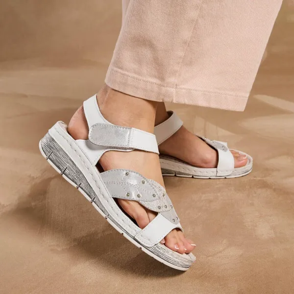 Kožené sandále na suchý zips Pédiconfort®