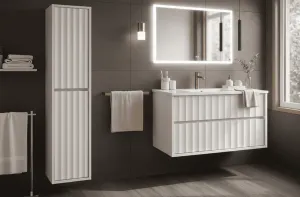 Elvisia Vysoká kúpeľňová skrinka NOA White