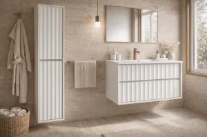 Elvisia Vysoká kúpeľňová skrinka NOA White