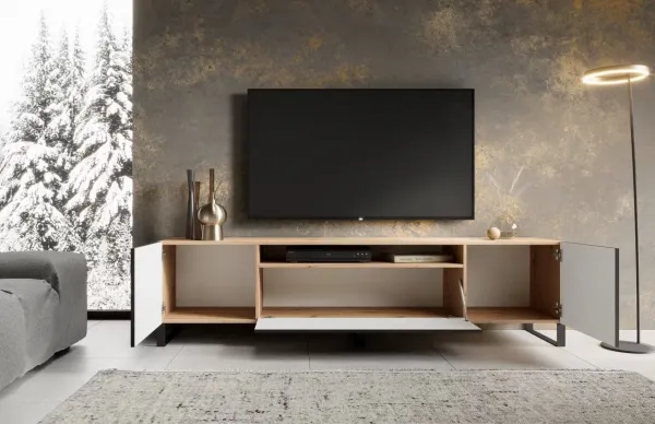 ArtAdrk TV stolík NOEMI | dub artisan / čierna
