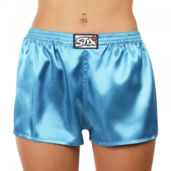 3PACK dámske trenky Styx klasická guma saténové viacfarebné (3L06307) M, trenírky