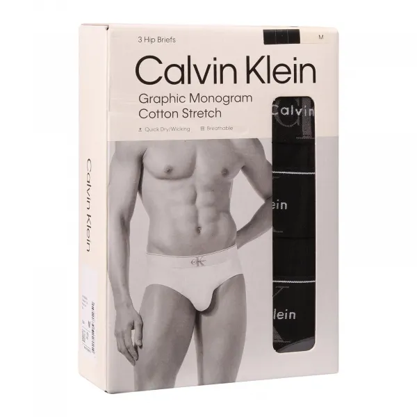 3PACK pánske slipy Calvin Klein čierné (NB4471-UB1) S