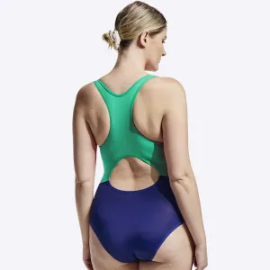 Wuka period racerback two-tone swimsuit medium flow green/blue s -