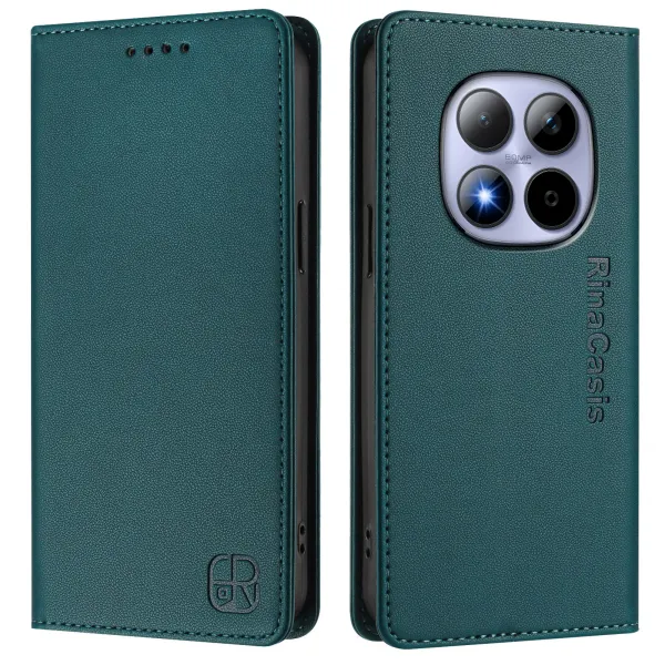 RINA Zaklápacie puzdro pre Xiaomi Redmi Note 15 Pro tmavozelené