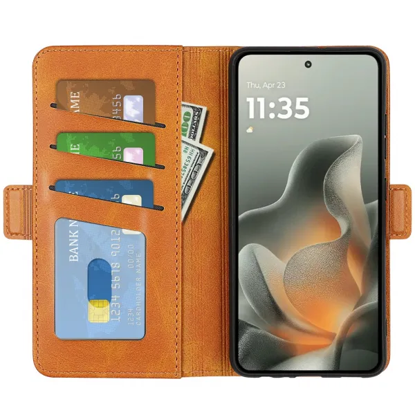 SIDE Peňaženkové puzdro pre Motorola Edge 70 svetlohnedé