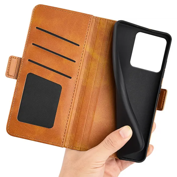 SIDE Peňaženkové puzdro pre Motorola Edge 70 svetlohnedé