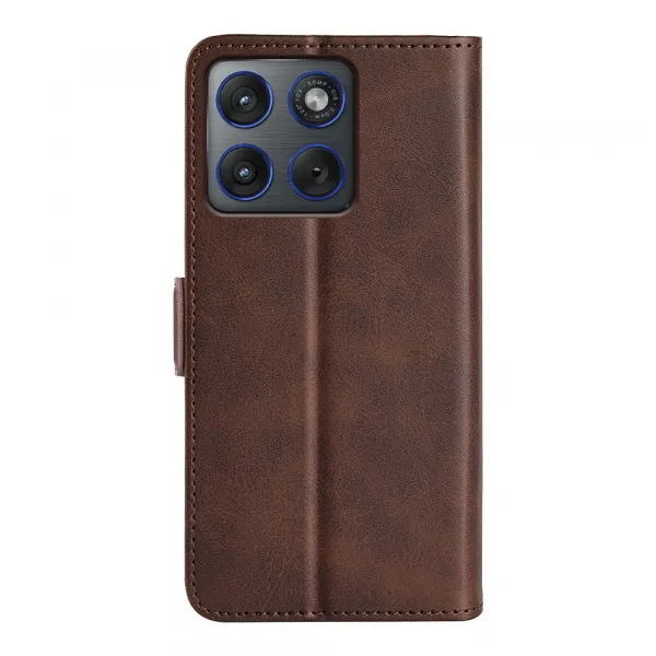 SIDE Peňaženkové puzdro pre Motorola Edge 70 tmavohnedé