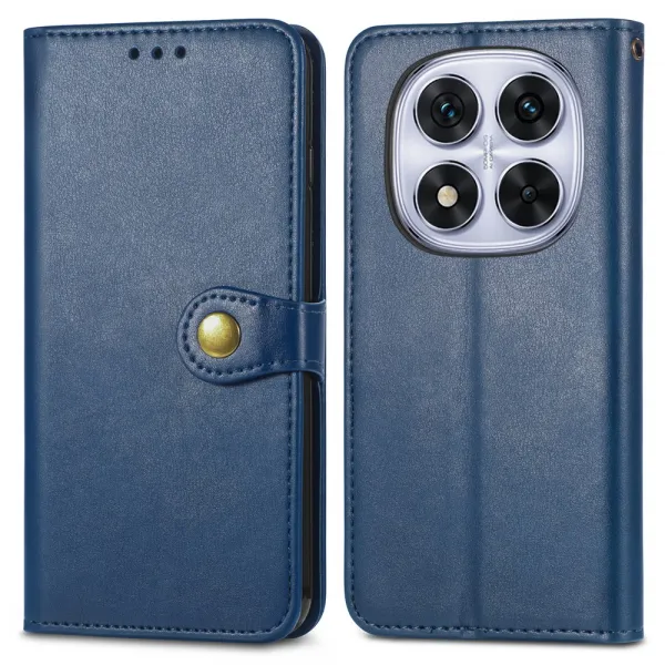 LEATHER BUCKLE Peňaženkový obal pre Xiaomi Redmi Note 15 Pro+ 5G / POCO M8 Pro 5G modrý