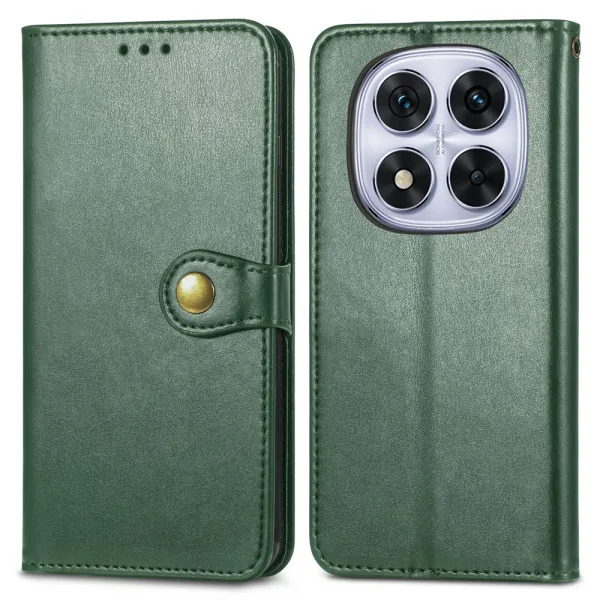 LEATHER BUCKLE Peňaženkový obal pre Xiaomi Redmi Note 15 Pro+ 5G / POCO M8 Pro 5G zelený