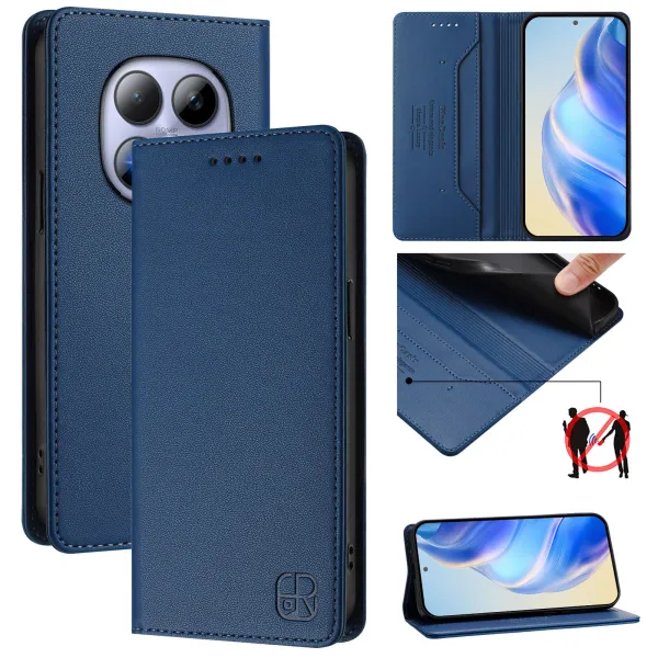 RINA Zaklápacie puzdro pre Xiaomi Redmi Note 15 Pro tmavomodré
