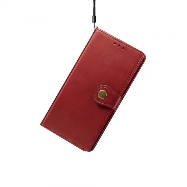 LEATHER BUCKLE Peňaženkový obal pre Xiaomi Redmi Note 15 Pro+ 5G / POCO M8 Pro 5G červený