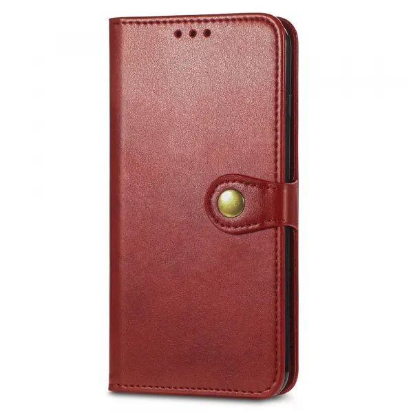 LEATHER BUCKLE Peňaženkový obal pre Xiaomi Redmi Note 15 Pro+ 5G / POCO M8 Pro 5G červený