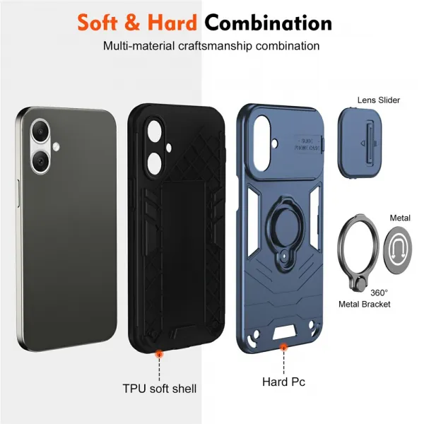 CAMPROTECT Obal s držiakom pre Samsung Galaxy A07 modrý