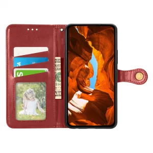LEATHER BUCKLE Peňaženkový obal pre Xiaomi Redmi Note 15 Pro+ 5G / POCO M8 Pro 5G červený